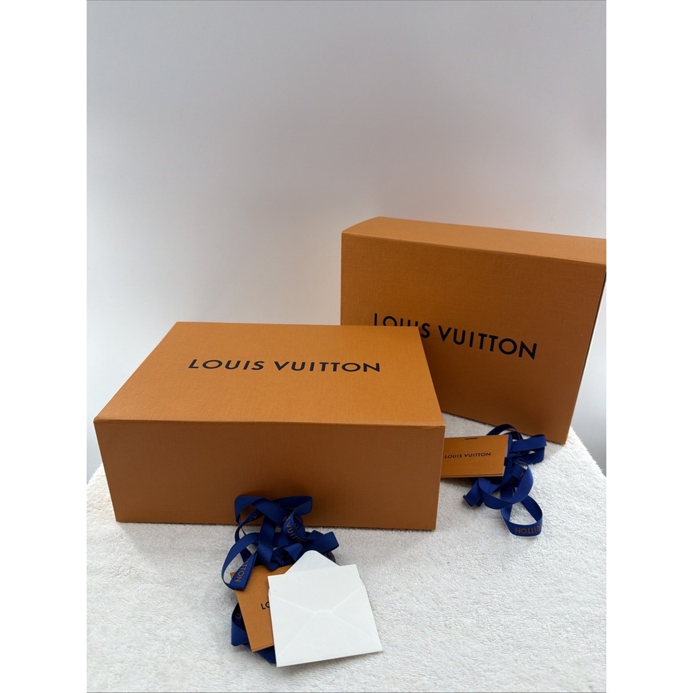 2-AUTH LOUIS VUITTON MEDIUM EMPTY CLASSIC STORAGE GIFT BOX 12.25" x 8.5" X 4.5"
